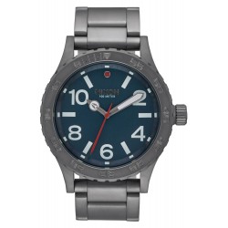 Nixon Men s Watch Nixon The 46 Stainless Steel Case Analog Watch with gunmetal Bracelet Strap and Dark Blue Dial 136910 A9162340 Comprar Watch Nixon The 46 Stainless Steel Case Analog Watch