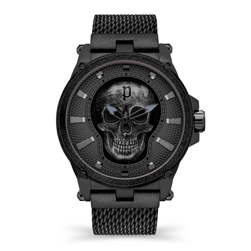 Police black metal discount watch