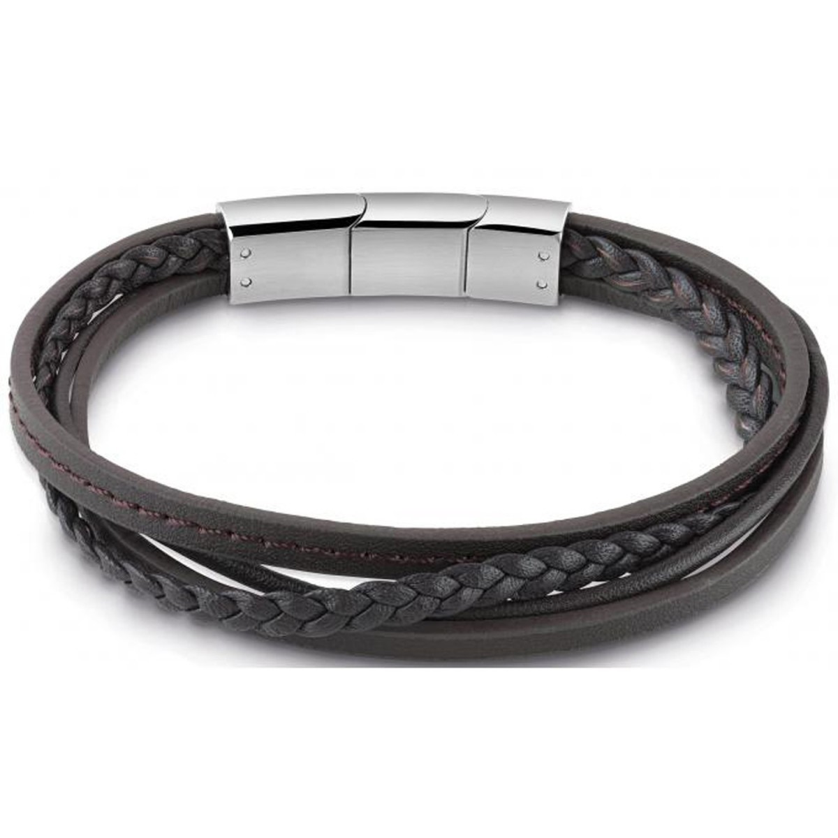 Guess Men s Bracelets Guess Man Identity Black Leather Multi Layer Men s Bracelet with Silver Magnetic Lock 134837 UMB28041 Comprar Bracelets Guess Man Identity Black Leather Multi Layer Men s Bracele...