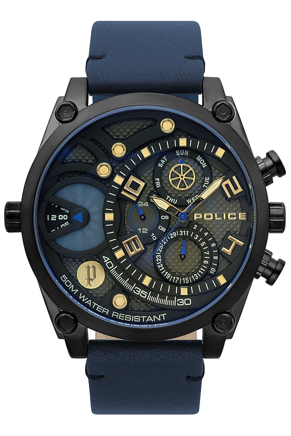 Police Men's Watch Police Vigor Black and Blue Men's Watch with Blue  Leather Strap 132647 R1451304001 | Comprar Watch Police Vigor Black and  Blue Men's Watch with Blue Leather Strap 132647 Barato |