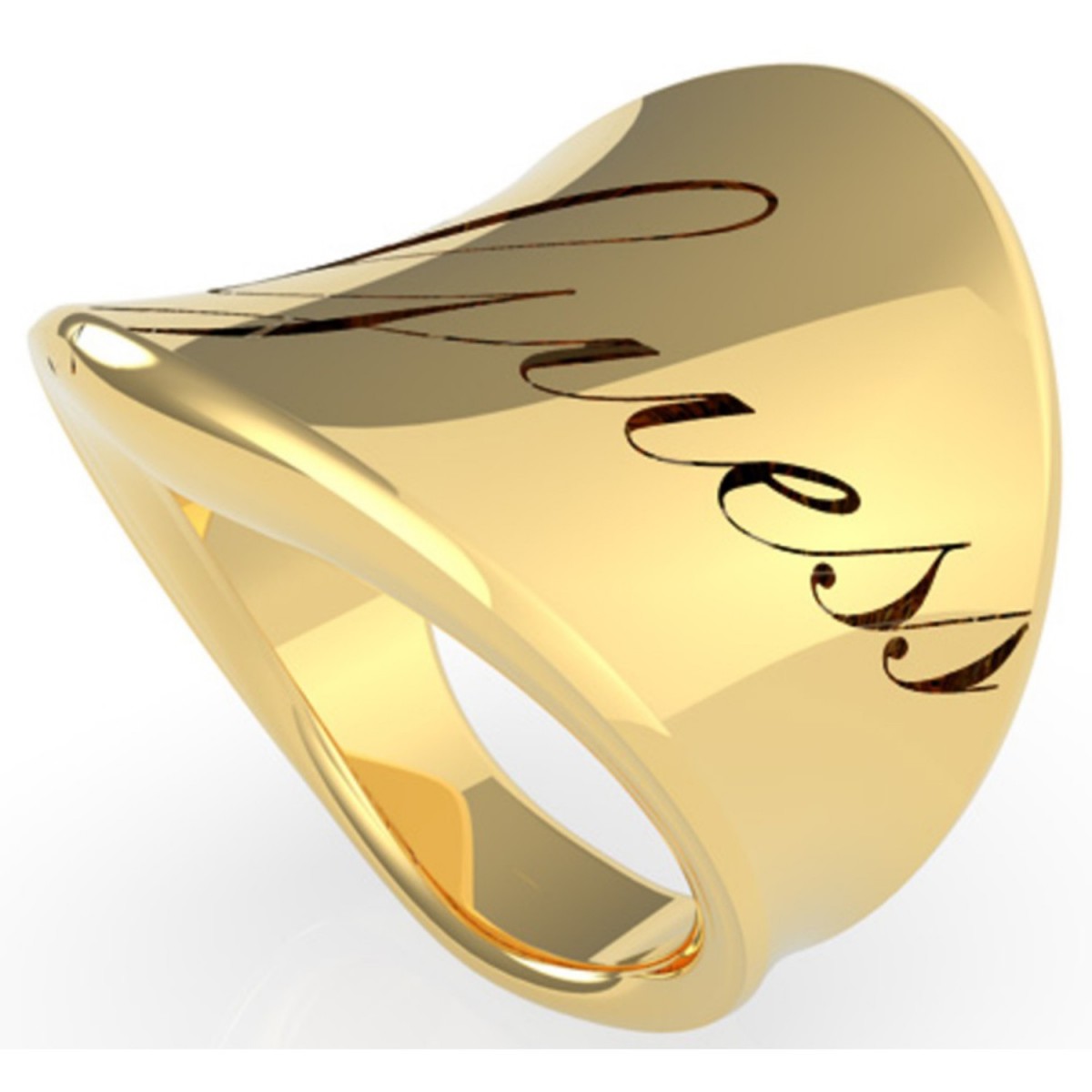 Guess Women s Rings Guess Jewellery Liquid Ladies Stainless Steel Ring in Golden Finish 147997 UBR79046 56 Comprar Rings Guess Jewellery Liquid Ladies Stainless Steel Ring in Golden Finish 147997 Bara...