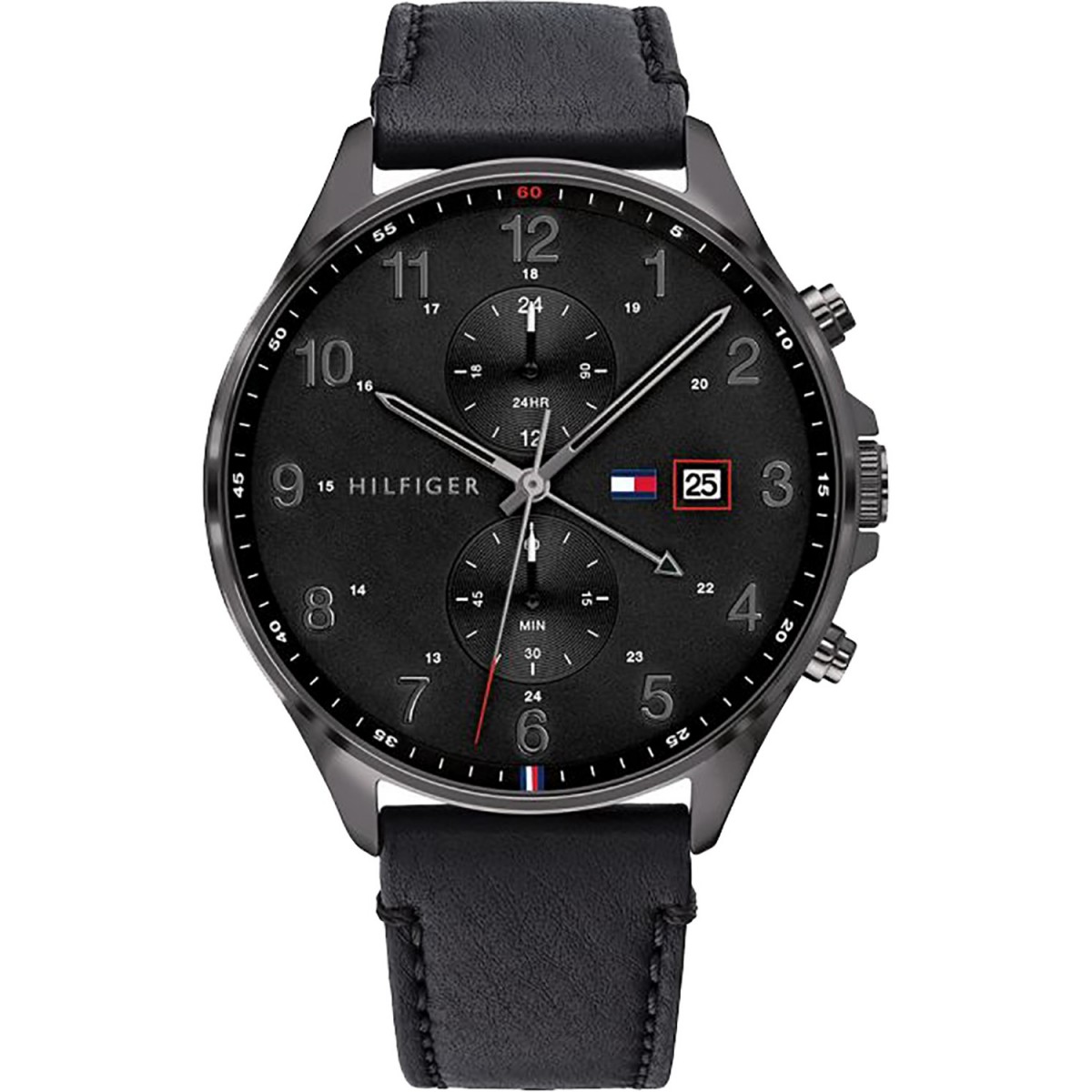 Tommy hilfiger black watch mens hot sale