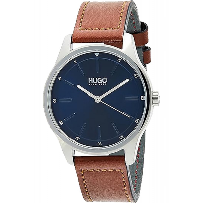 HUGO Men's Watch Hugo Boss Men's Watches DARE 1530029 Leather Brown ...