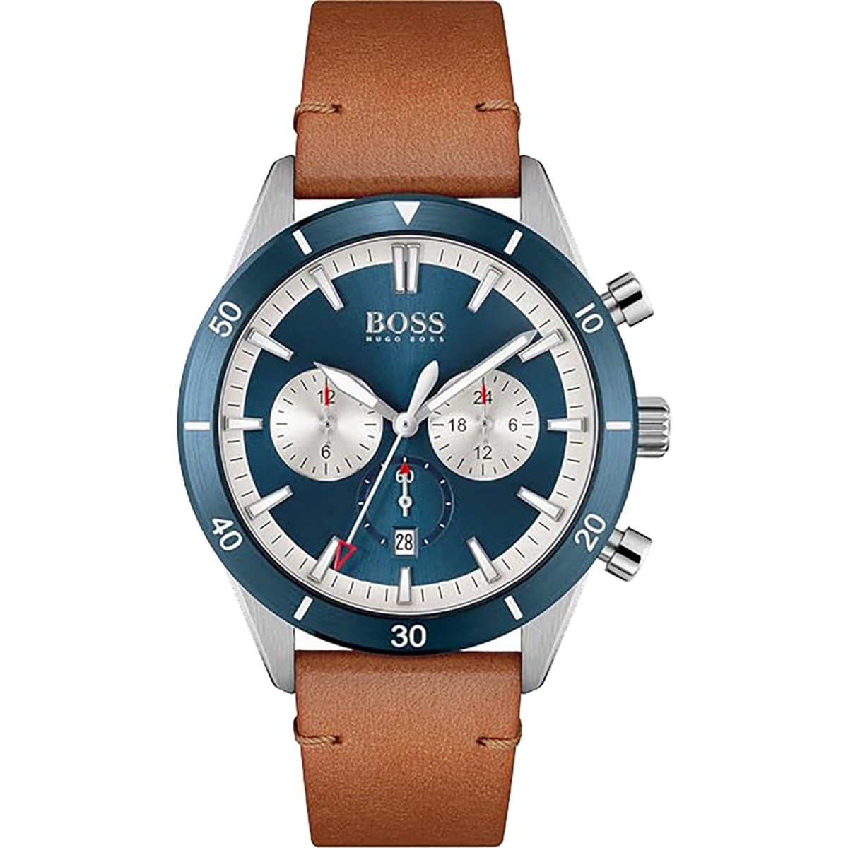 Hugo boss orange blue on sale dial leather strap watch