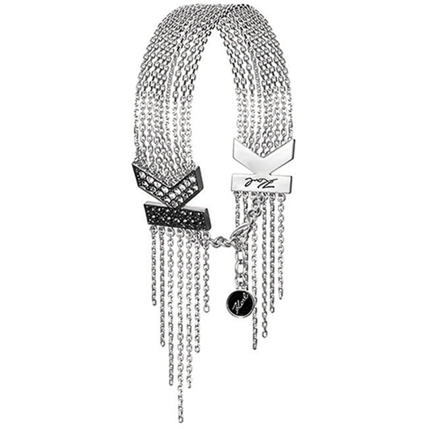 KARL LAGERFELD K/MONOGRAM CHAIN PAVE BRACELET | Silver Women‘s Bracelet |  YOOX